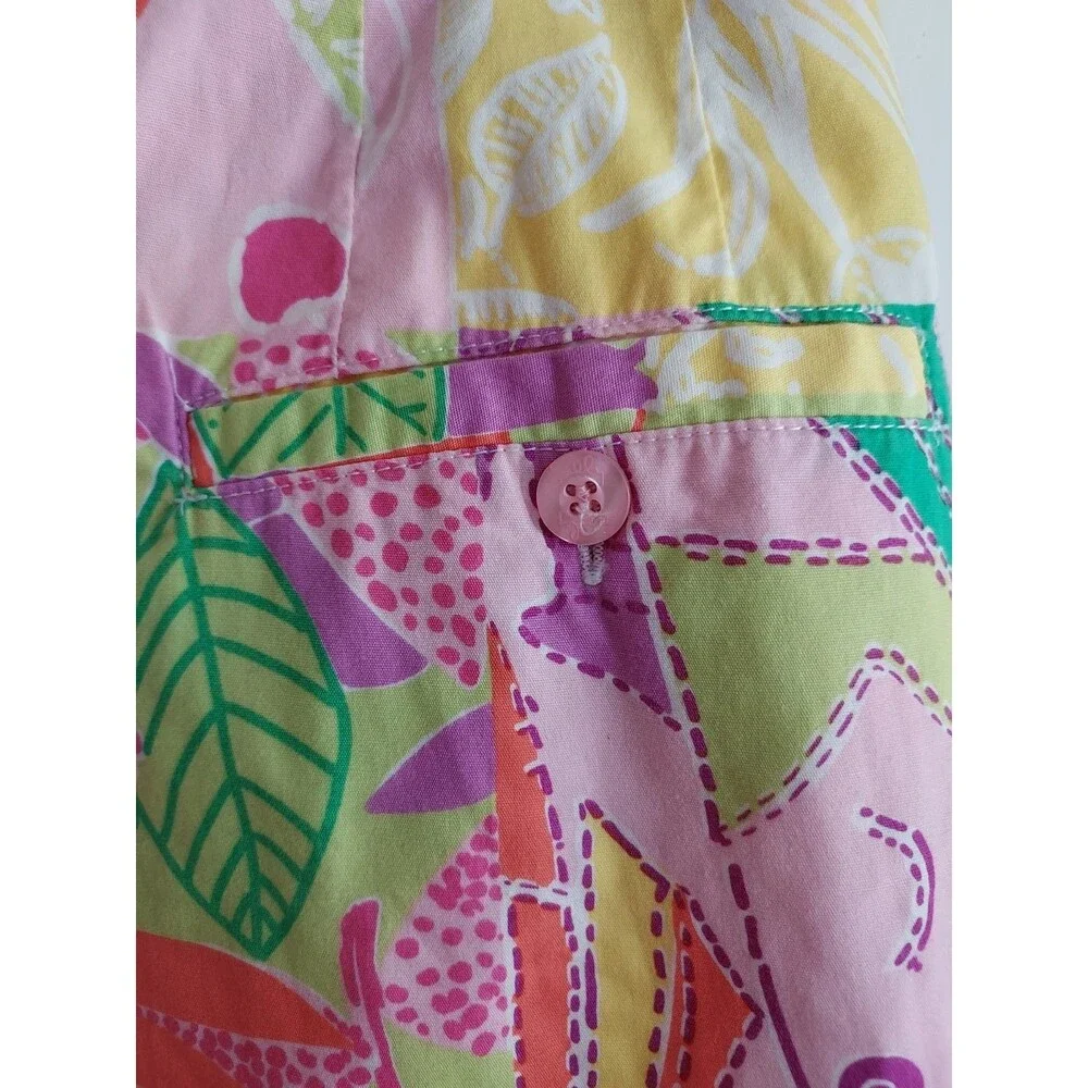 Lilly‎ Pulitzer Patchwork Cotton Mini Skirt Size 4 Multi-Print Resortwear Preppy